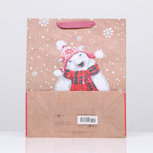 Пакет подарочный Снеговик 26 х 32 х 12 см - Simaland фото 4