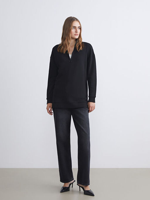 Dik Yaka Kad?n Sweatshirt Tunik
