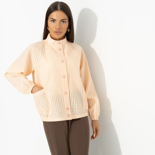 Бомбер фактурный из органзы Неоновая нежность