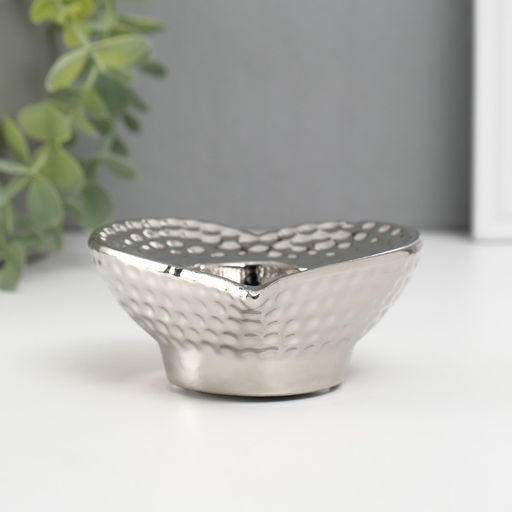 Подсвечник на 1 свечу Сердце, d=4 см, серебро, 10.2?10.2?4.3 см