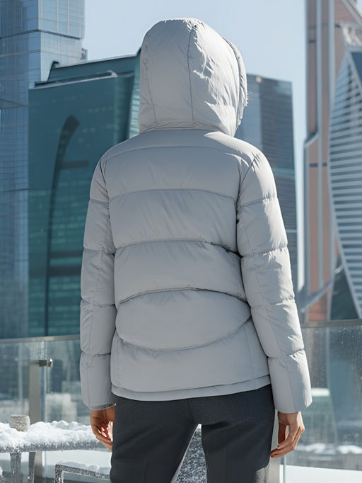 Куртка зимняя женская из овчина стильная и модная серого цвета 7348Sr - Visdeer фото 23