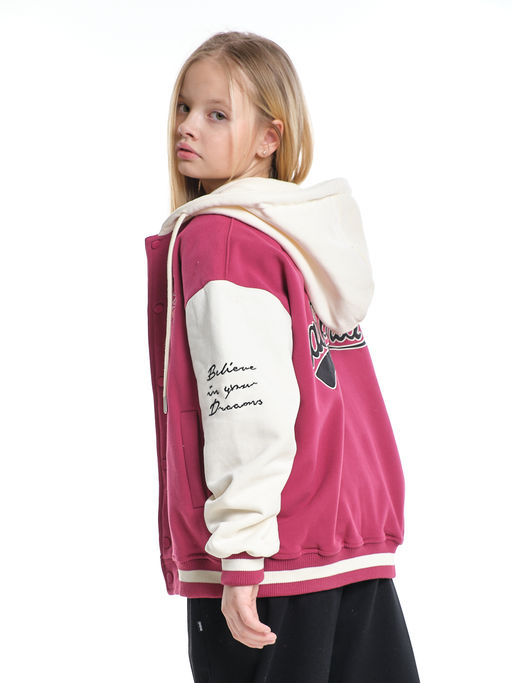 Толстовка с капюшоном с принтом 33-7647 красный - Mini maxi фото 4