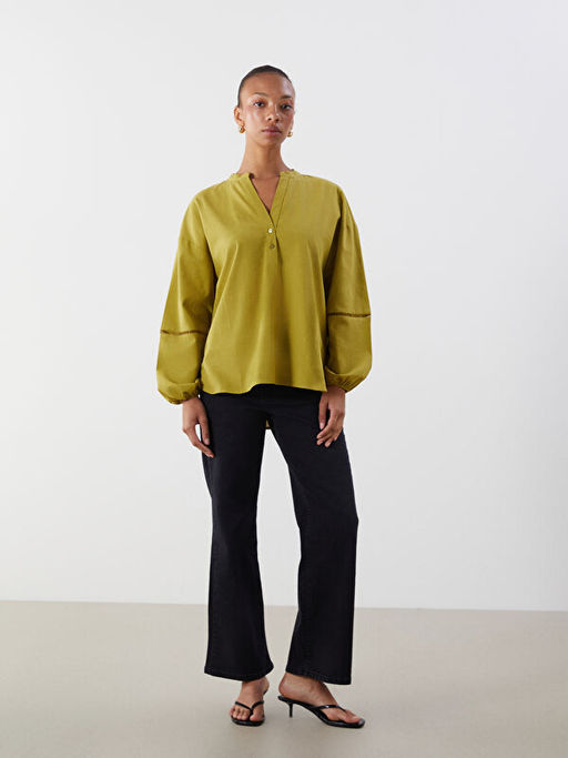 Ka??k Yaka Oversize Kad?n Bluz