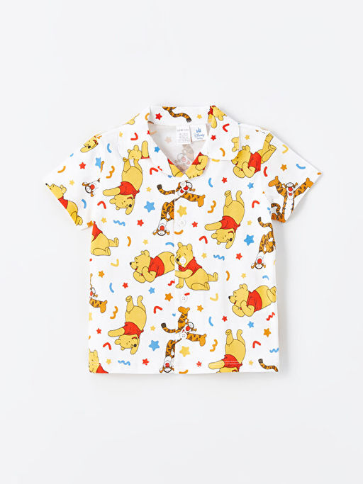 Polo Yaka K?sa Kollu Winnie the Pooh Bask?l? Erkek Bebek Pijama Tak?m? - Waikiki фото 2
