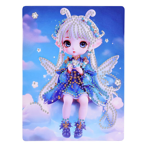 Мозаика алмазная "Девочка-бабочка" 15*20см