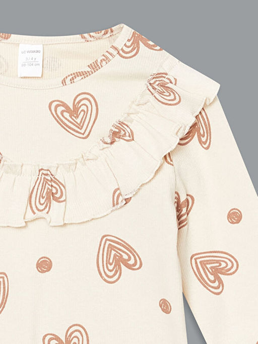 Bisiklet Yaka K?z ?ocuk Bluz ve Tayt 2li