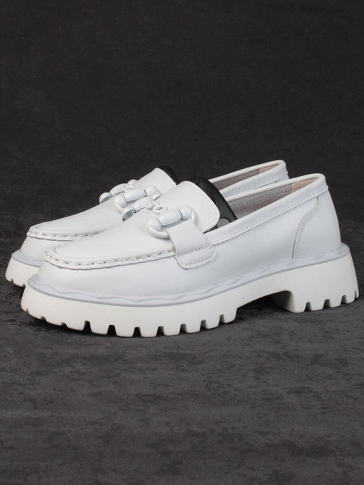 03-HY6-2D WHITE Лоферы женские (натуральная кожа) - Фабричный китай фото 4