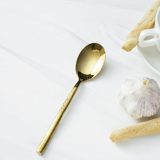 Ложка столовая из нержавеющей стали Magistro Kolos, длина 19,5 см, цвет золотой  фото 6