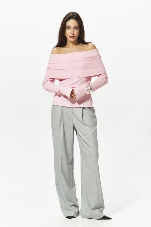 Лонгслив с открытыми плечами Pink - Erist store фото 5