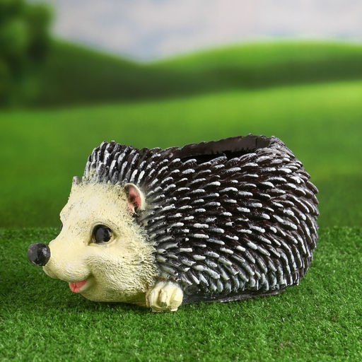 Декоративное кашпо для цветов «Ёжик», 25.5×16×13.5 см, полистоун