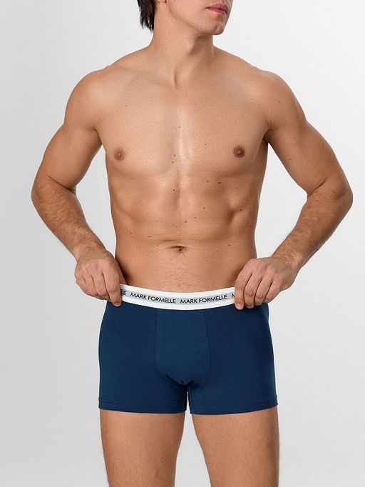 Цена за 2 штуки! Трусы боксеры мужские синие - Mark formelle фото 2