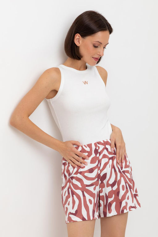 Е 20159/сахар,анималистичный орнамент пижама жен