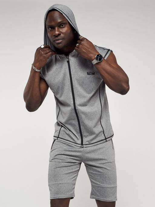 Спортивный костюм летний мужской серого цвета 22610Sr