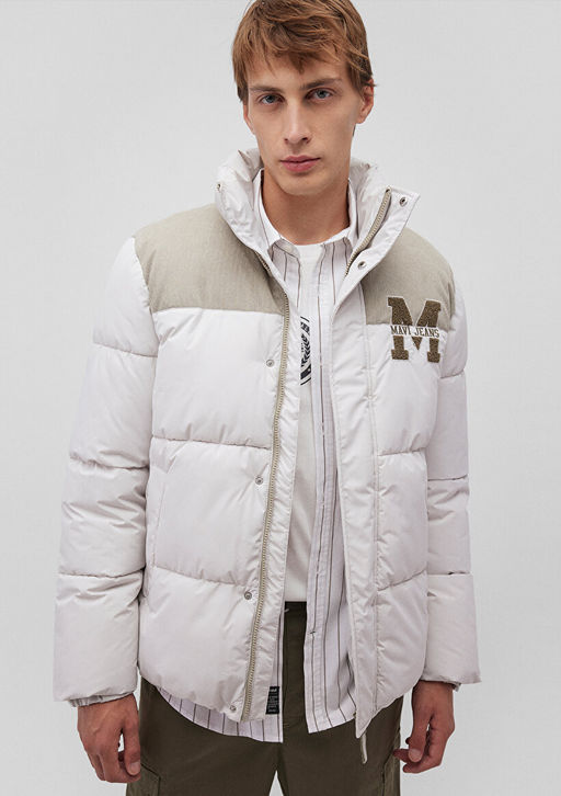 M Logo Bask?l? Gri Sisme Mont - Mavi фото 2