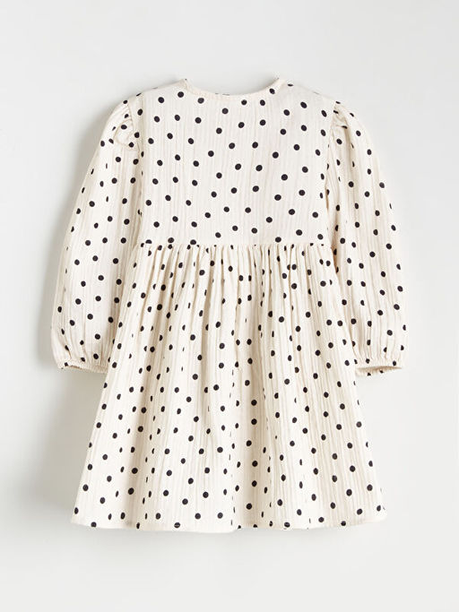 Bisiklet Yaka Puantiyeli K?z ?ocuk Elbise