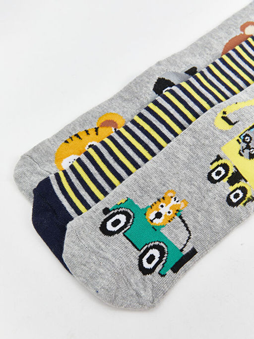 Desenli Erkek ?ocuk Soket ?orap 3l?