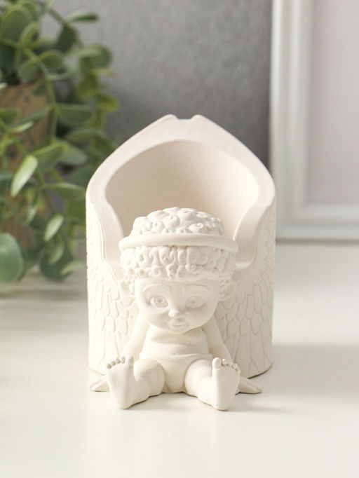 Карандашница "Ангел" 12х10 см, гипс