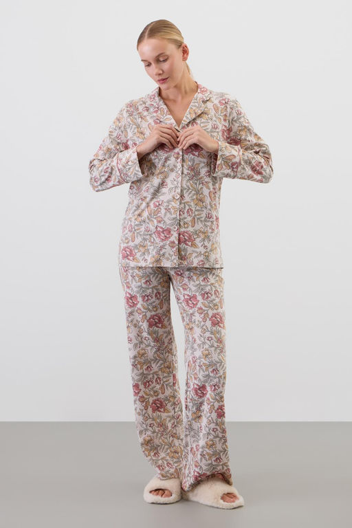 Е 20171/бежевый,античные цветы пижама жен - Very neat фото 5
