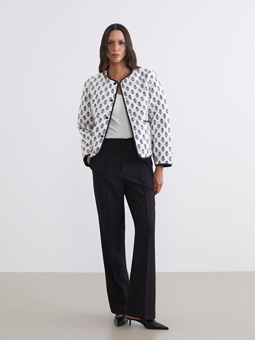 Bisiklet Yaka Desenli Kad?n Mont