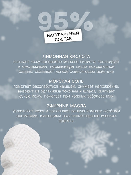 Цена за 2 шт. Бомбочка для ванны «Ёлочка» с ароматом клубники, белая, 120 г