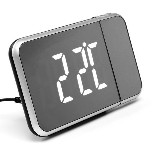 Часы электронные настольные, USB, календарь, будильник, с проекцией, белая индикация