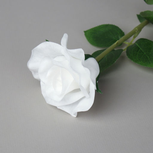 Цветок искусственный Роза 45 см белая / J105-3 /уп 80/480/ латекс - Галеонтрейд фото 3