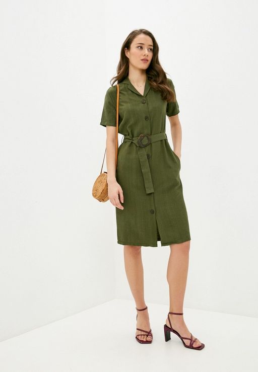 Платье-рубашка с поясом - Incity фото 5