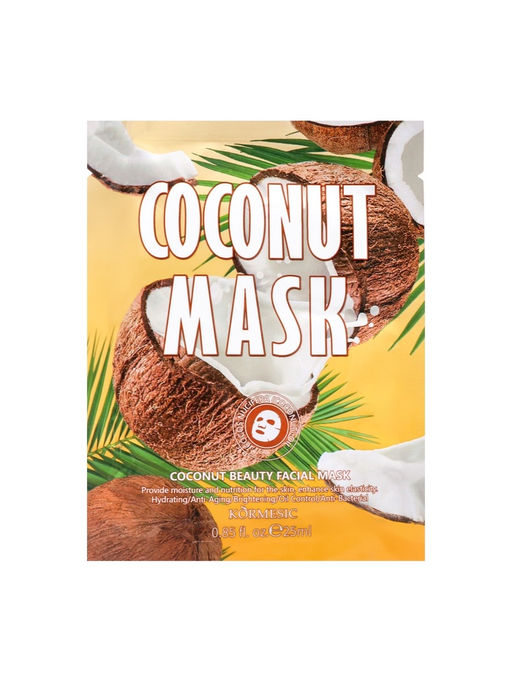 Цена за 4 шт. Маска тканевая для лица, увлажняющая, с экстрактом кокоса