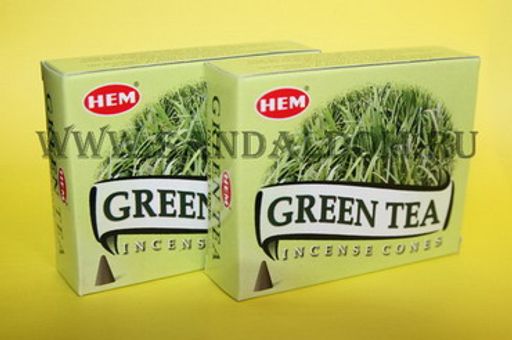 Благовония конусы HEM Green Tea Зелёный чай уп-12шт