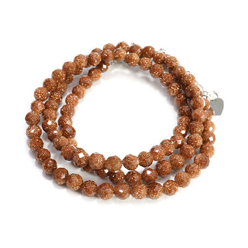 Бусы из камня Коричневый авантюрин алмазная огранка 4мм 38см удача, выигрыш, легкие деньги, изобилие