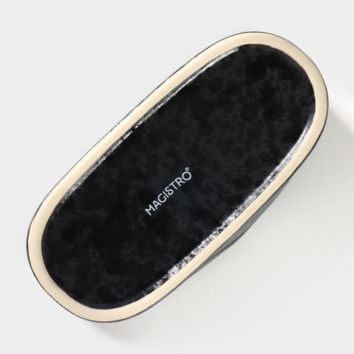 Салфетница Magistro «Ночной дождь», 12×5.7×8.2 см, фарфор, чёрная