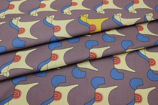 Сатин Деревянная лошадка цв.лилово-коричневый, ш.2.35м, хлопок-100%, 110гр/м.кв - Купава фото 4