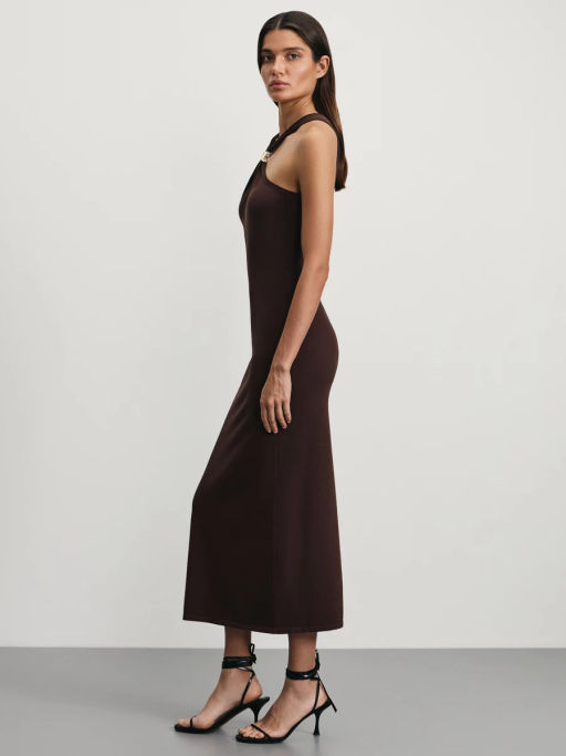 Трикотажное облегающее платье из вискозы / Zarina  фото 4