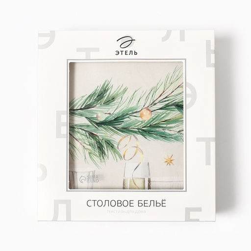 Набор новогодний Spruce mood: скатерть 150×220 см +/-3 см с ВГМО, салфетки 40×40 см-12 шт., 100% хлопок