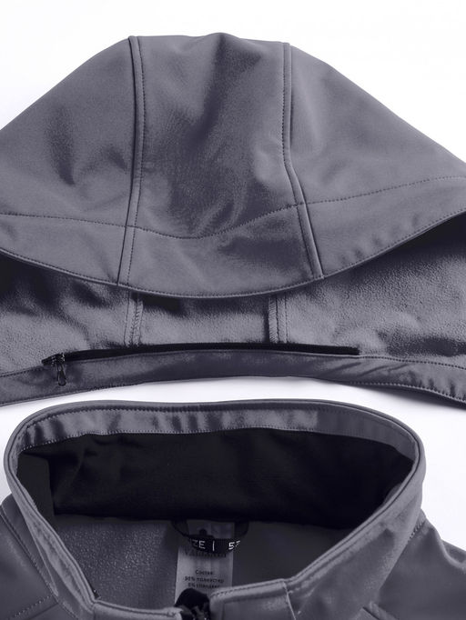 Парка спортивная женская с капюшоном softshell темно-серого цвета 9568TC - Mtforce фото 25