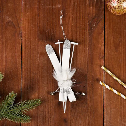 Елочная игрушка Лыжи, 15 см - Лесная мастерская фото 2