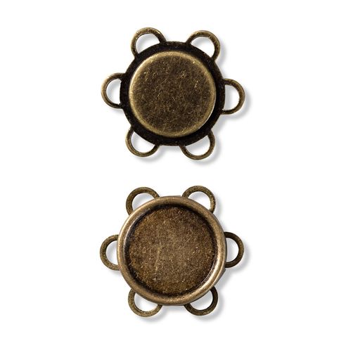 Фурнитура металл PRYM 416477 Пуговица магнитная пришивная 25 мм 1 шт в блистере под состаренную латунь