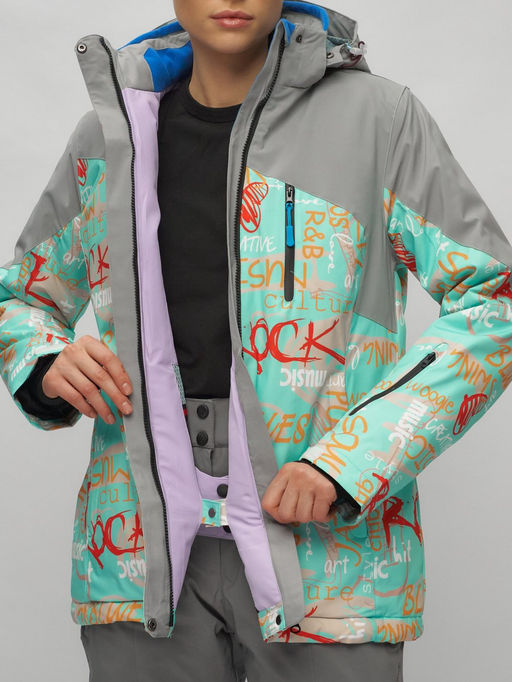 Горнолыжный костюм женский бирюзового цвета 02252Br - Chunmai фото 46