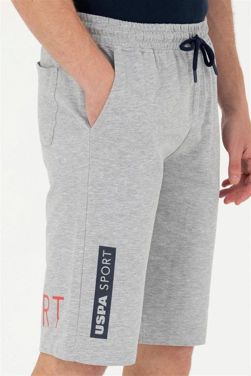 Мужские серые меланжевые вязаные шорты - U.s. polo assn фото 5