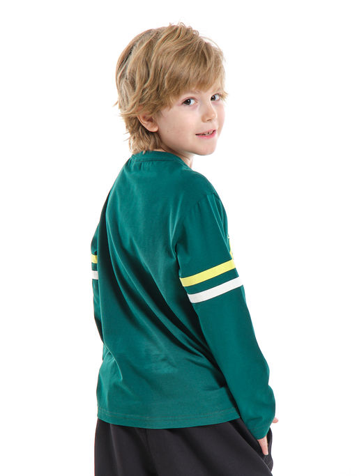 Лонгслив спортивный подростковый UD 7908 т.зеленый - Mini maxi фото 2