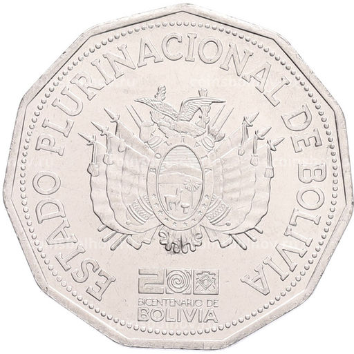 Монета 2 боливиано 2025 года Боливия 200 лет Независимости