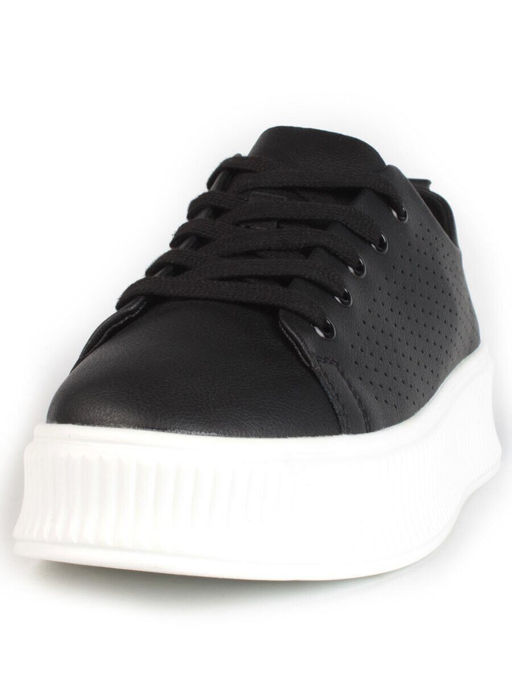 05-PDXL155-5 BLACK Кроссовки женские (натуральная кожа)