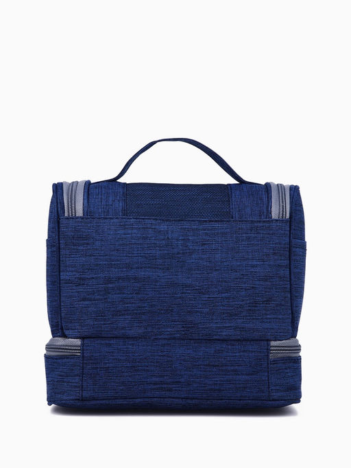 Косметичка - несессер дорожная на молнии, с крючком, с ручкой, с отделами, синий