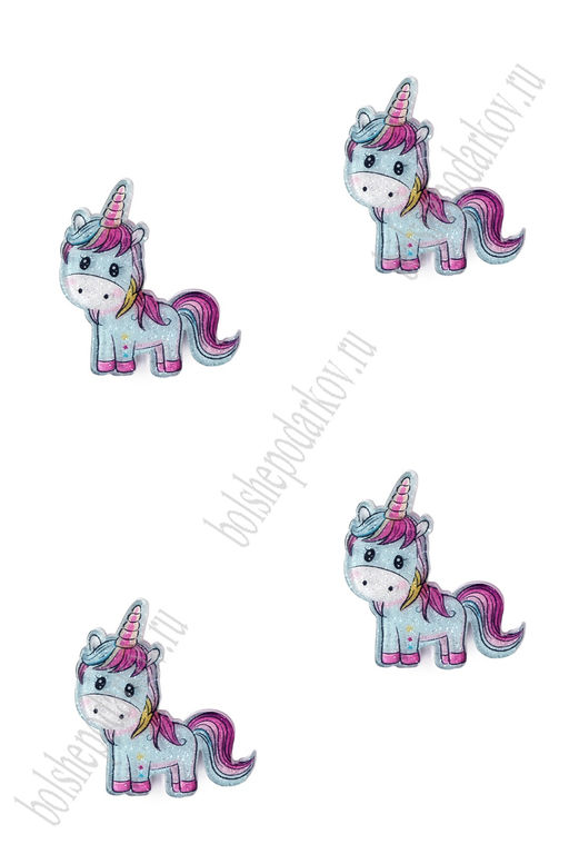 Кабошон-вырубка "Единорожек с блестками" 26*24 мм (10 шт) SF-3013/4467, №10