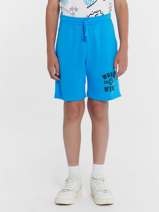 Шорты для мальчиков мультипак 2 (шт.) в лазурно-голубом и песочном цвете с печатью - Mark formelle фото 2