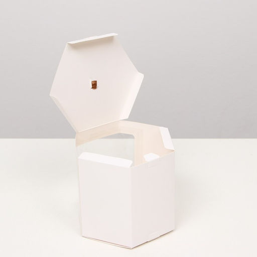 Цена за 10 шт. Коробка шестигранная, с окном, белая, 13 х 13 х 13,5 см - UPAK LAND фото 3