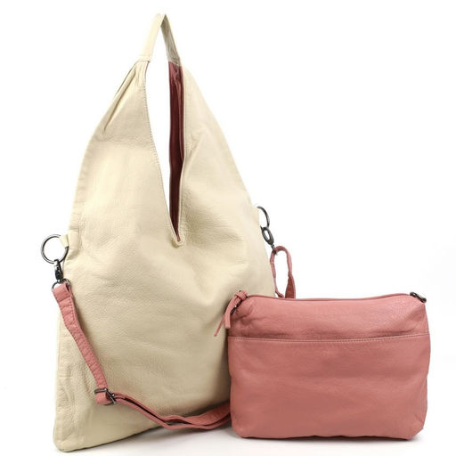 Женская мягкая сумка хобо с косметичкой из эко кожи 0105-12 - Cidirro фото 2