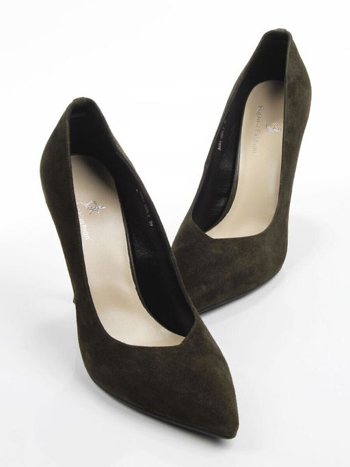 06-A65A-585LY DARK GREEN Туфли женские (натуральная замша)