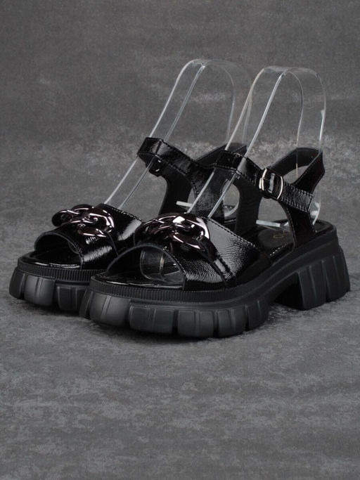 08-PEY144-5 BLACK Босоножки женские (натуральная кожа)