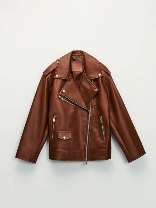 Куртка-косуха прямого силуэта из искусственной кожи / Zarina  фото 2